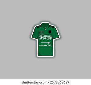 Get a sticker with a unique design of the Saudi Arabia football jersey!