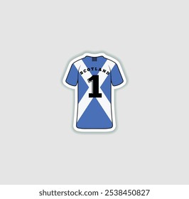 Get a sticker with a unique design of the Scotland football jersey! A stylish and vibrant accessory for fans. Show your support for your favorite team!	