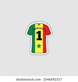 Get a sticker with a unique design of the Senegal football jersey! A stylish and vibrant accessory for fans. Show your support for your favorite team!