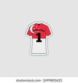 Get a sticker with a unique design of the Singapore football jersey! A stylish and vibrant accessory for fans. Show your support for your favorite team!