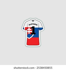 Get a sticker with a unique design of the Slovakia football jersey! A stylish and vibrant accessory for fans. Show your support for your favorite team!	