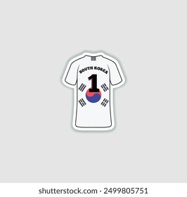 Get a sticker with a unique design of the South Korea football jersey! A stylish and vibrant accessory for fans. Show your support for your favorite team!