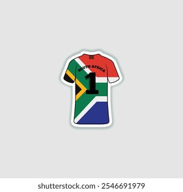 Get a sticker with a unique design of the South Africa football jersey! A stylish and vibrant accessory for fans. Show your support for your favorite team!