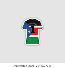 Get a sticker with a unique design of the South Sudan football jersey! A stylish and vibrant accessory for fans. Show your support for your favorite team!