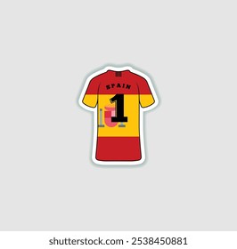 Get a sticker with a unique design of the Spain football jersey! A stylish and vibrant accessory for fans. Show your support for your favorite team!	