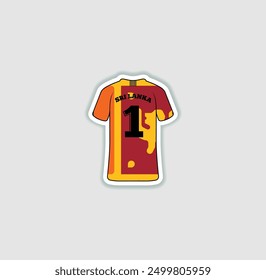 Get a sticker with a unique design of the Sri Lanka football jersey! A stylish and vibrant accessory for fans. Show your support for your favorite team!