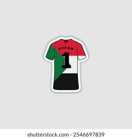 Get a sticker with a unique design of the Sudan football jersey! A stylish and vibrant accessory for fans. Show your support for your favorite team!