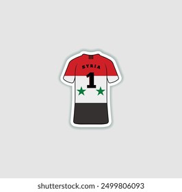 Get a sticker with a unique design of the Syria football jersey! A stylish and vibrant accessory for fans. Show your support for your favorite team!