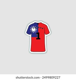 Get a sticker with a unique design of the Taiwan football jersey! A stylish and vibrant accessory for fans. Show your support for your favorite team!