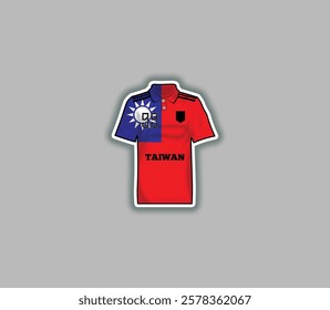 Get a sticker with a unique design of the Taiwan football jersey!