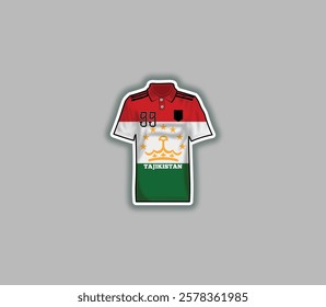 Get a sticker with a unique design of the Tajikistan football jersey!