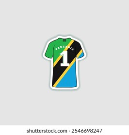 Get a sticker with a unique design of the Tanzania football jersey! A stylish and vibrant accessory for fans. Show your support for your favorite team!