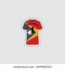 Get a sticker with a unique design of the Timor-Leste football jersey! A stylish and vibrant accessory for fans. Show your support for your favorite team!