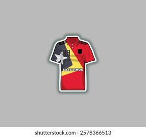 Get a sticker with a unique design of the Timor-Leste football jersey!