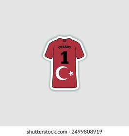 Get a sticker with a unique design of the Turkey football jersey! A stylish and vibrant accessory for fans. Show your support for your favorite team!