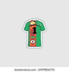 Get a sticker with a unique design of the Turkmenistan football jersey! A stylish and vibrant accessory for fans. Show your support for your favorite team!