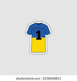 Get a sticker with a unique design of the Ukraine football jersey! A stylish and vibrant accessory for fans. Show your support for your favorite team!	