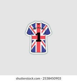 Get a sticker with a unique design of the United Kingdom football jersey! A stylish and vibrant accessory for fans. Show your support for your favorite team!	