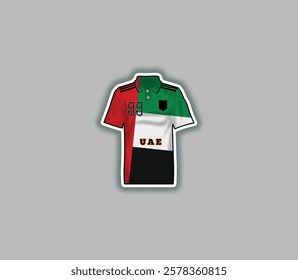 Get a sticker with a unique design of the United Arab Emirates football jersey!