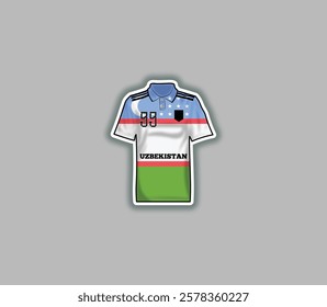 Get a sticker with a unique design of the Uzbekistan football jersey!