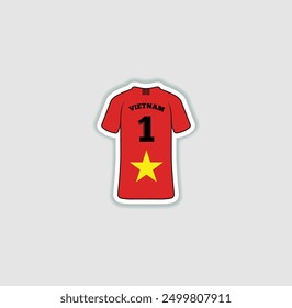 Get a sticker with a unique design of the Vietnam football jersey! A stylish and vibrant accessory for fans. Show your support for your favorite team!