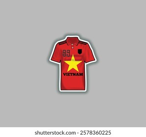 Get a sticker with a unique design of the Vietnam football jersey!