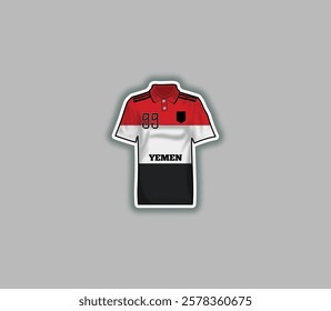 Get a sticker with a unique design of the Yemen football jersey!