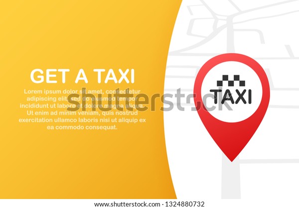 Get a\
taxi. Taxi banner. Online mobile application order taxi service\
horizontal illustration. Vector stock\
illustration.