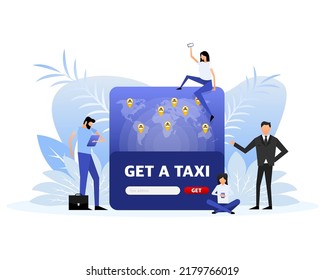 Get a taxi people, great design for any purposes. Business people illustration