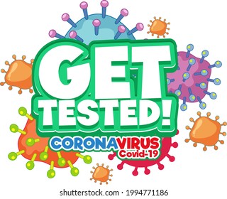 Get Tested font in cartoon style isolated on white background illustration