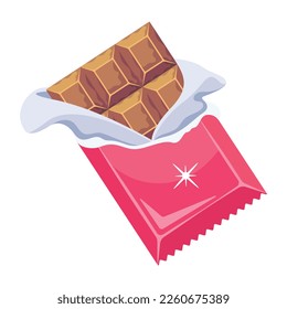 Get this 2d flat customizable icon of a chocolate bar