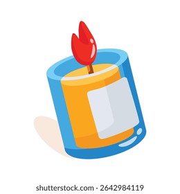 Get this 2d icon of scented candle flame glass