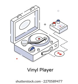 Get this 3d line icon of vinyl player 