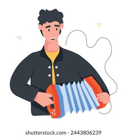 Get this accordion player flat icon