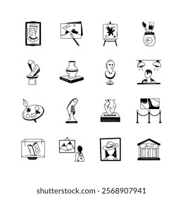 Get this amazing art gallery icons in modern style