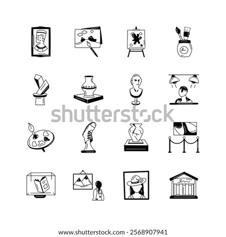 Get this amazing art gallery icons in modern style