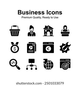 Get this amazing business icons set isolated on white background