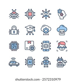 Get this amazing collection of artificial intelligence icons set