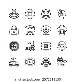 Get this amazing collection of artificial intelligence icons set