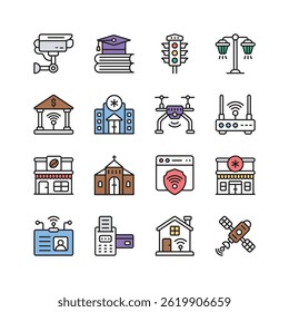 Get this amazing collection of smart city linear icons, ready for premium use