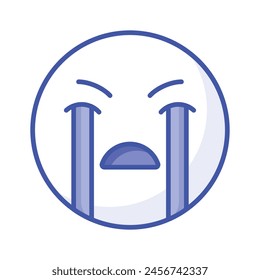 Obtener este increíble llanto emoji diseño de Vector, Vector personalizable