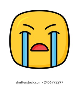 Obtener este increíble llanto emoji diseño de Vector, Vector personalizable