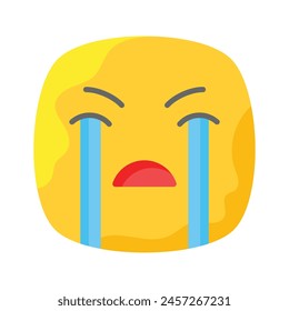 Obtener este increíble llanto emoji diseño de Vector, Vector personalizable