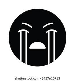 Get this amazing crying emoji vector design, customizable vector