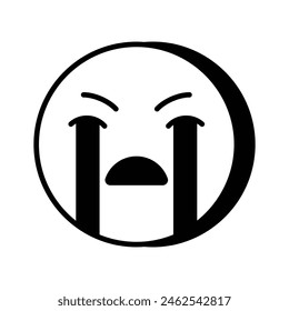 Get this amazing crying emoji vector design, customizable vector