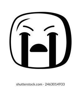 Obtener este increíble llanto emoji diseño de Vector, Vector personalizable