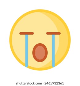 Get this amazing crying emoji vector design, customizable vector