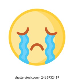 Obtener este increíble llanto emoji diseño de Vector, Vector personalizable