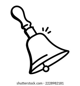 Get this amazing doodle icon of handbell 