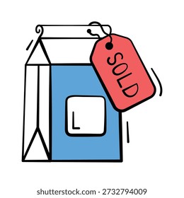 Get this amazing doodle icon of product sold out in trendy style